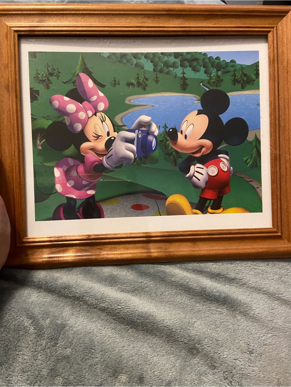 Framed authentic Disney Mickey & Minnie Art Print 12x10